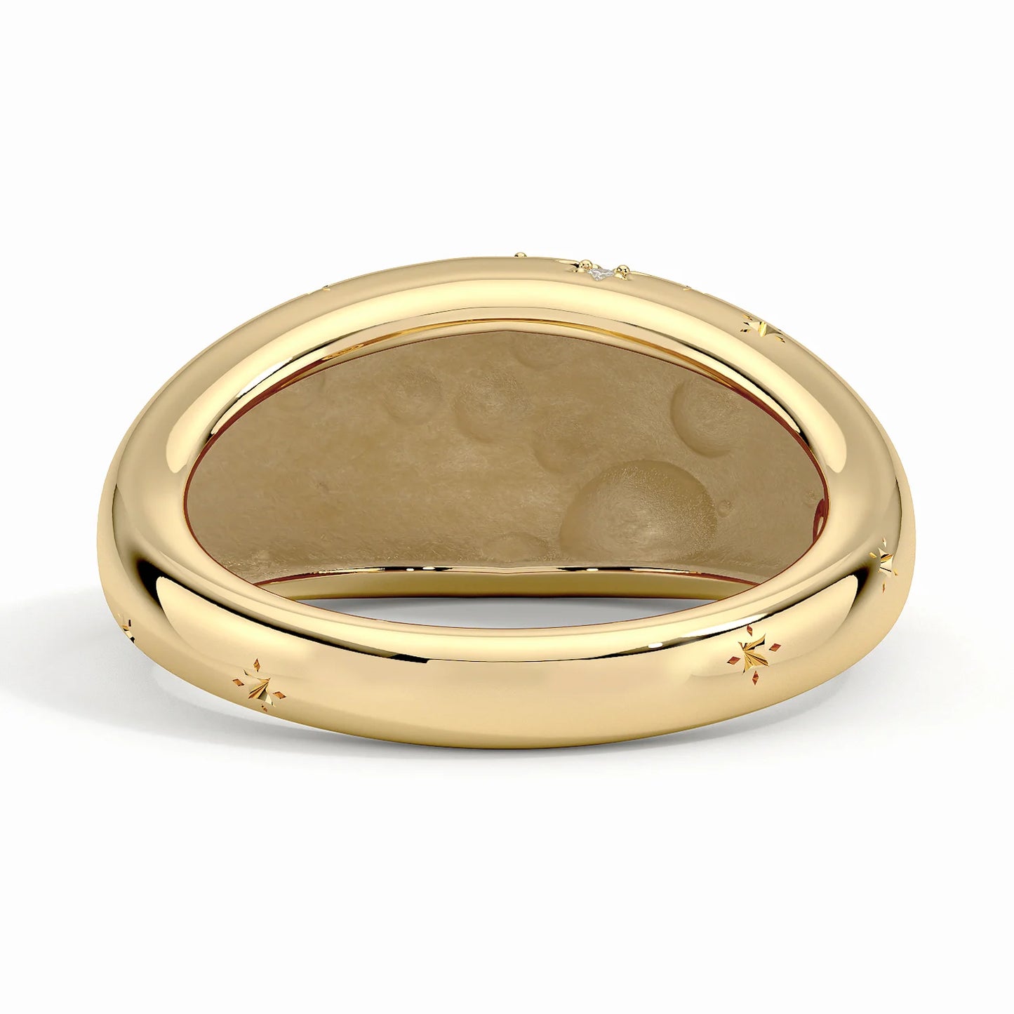 Virgo Zodiac Constellation Diamond Dome Ring