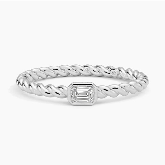 Ama Emerald Cut Lab Diamond Rope Ring