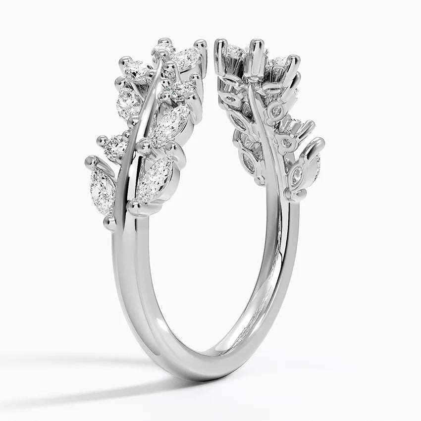 Sweeping Ivy Diamond Open Ring