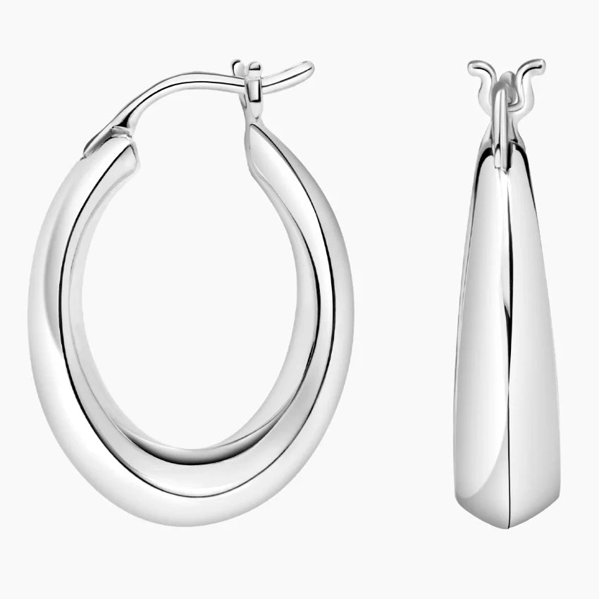 Knife Edge Hoop Earrings