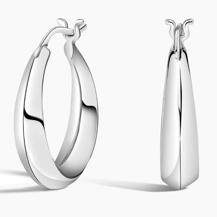 Knife Edge Hoop Earrings