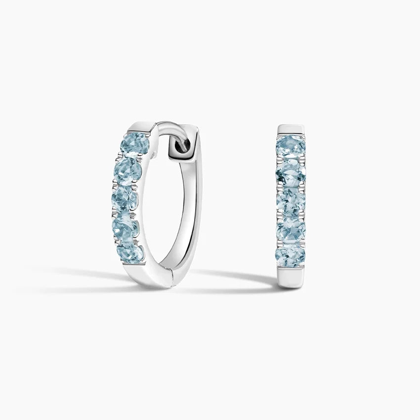 Soiree Aquamarine Huggie Earrings