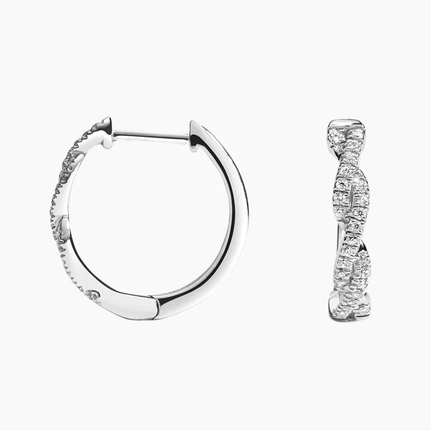 Twisted Vine Diamond Hoop Earrings