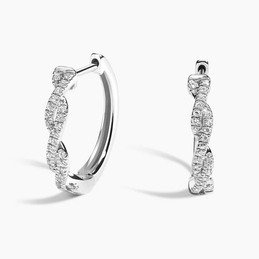 Twisted Vine Diamond Hoop Earrings