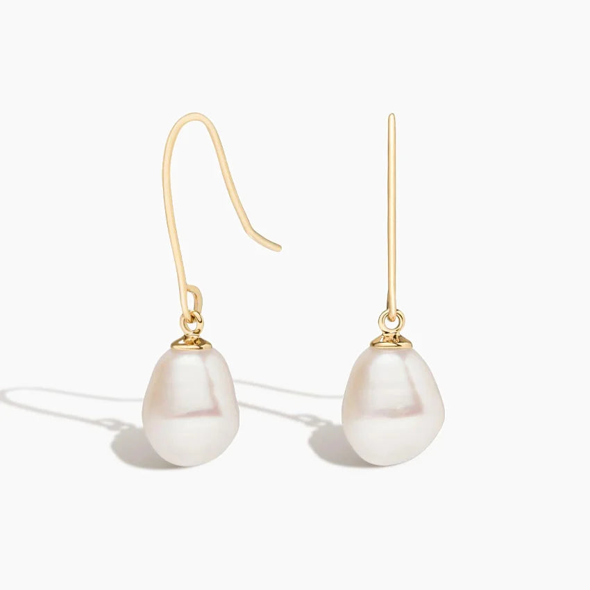 Baroque Freshwater Cultured Pearl Earrings 18k