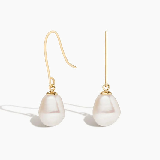 Baroque Freshwater Cultured Pearl Earrings 18k