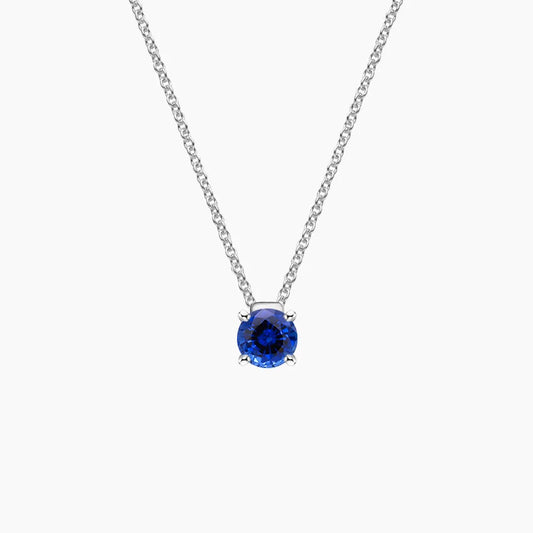 Floating Solitaire Sapphire Pendant