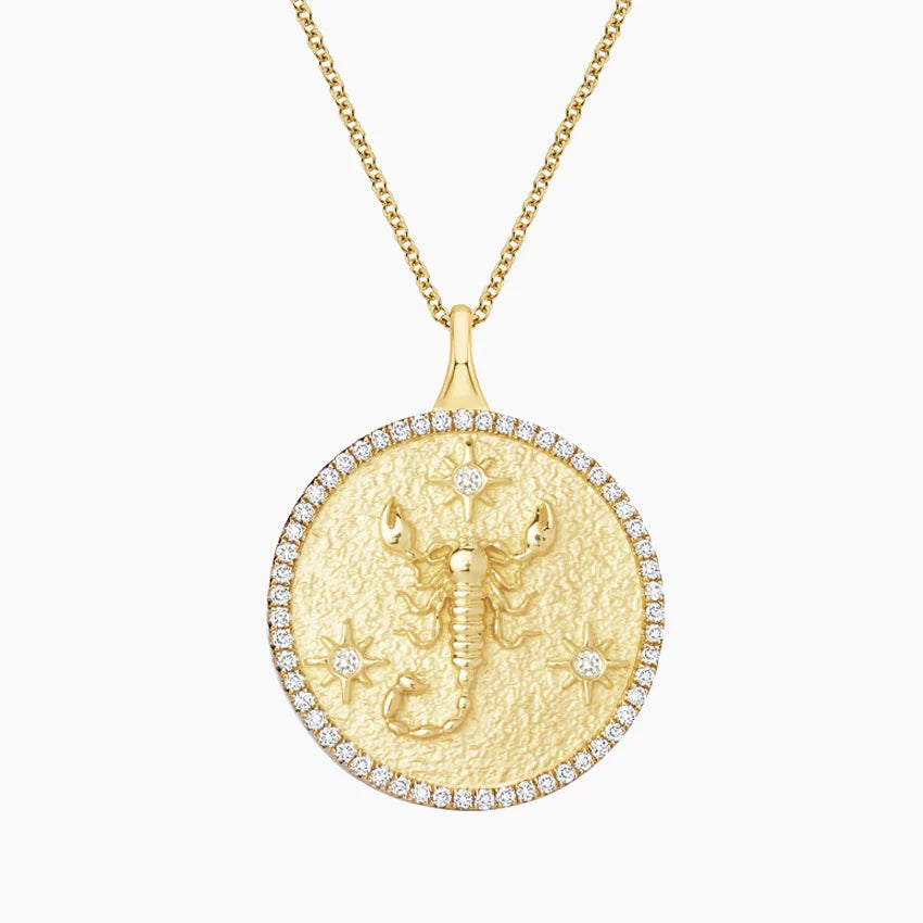 Luxe Scorpio Zodiac Pavé Pendant 18k