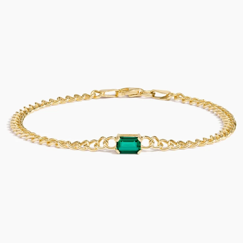 Kendall Lab Grown Emerald Chain Bracelet